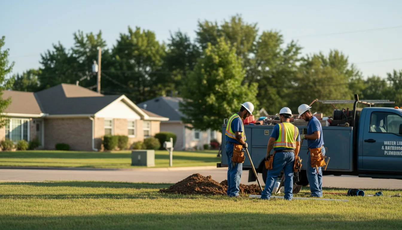 Residential water line and bathroom plumbing service in Enterprise, LA